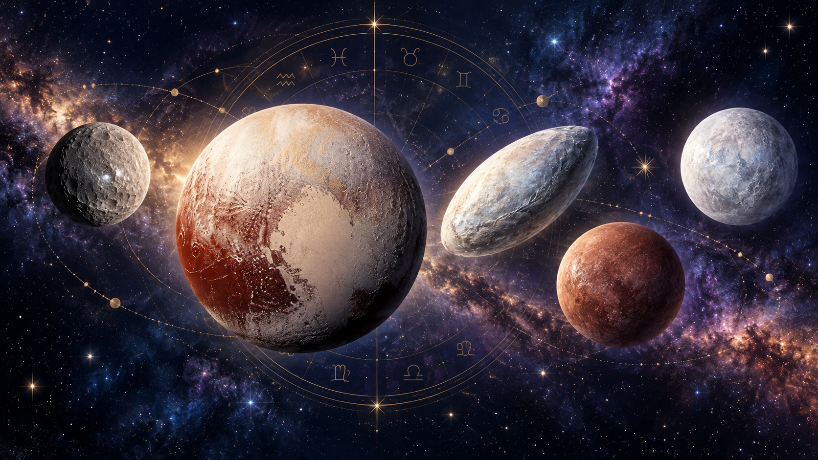 Ceres, Pluto, Haumea, Makemake and Eris